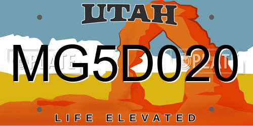 MG5D020 Utah License Plate