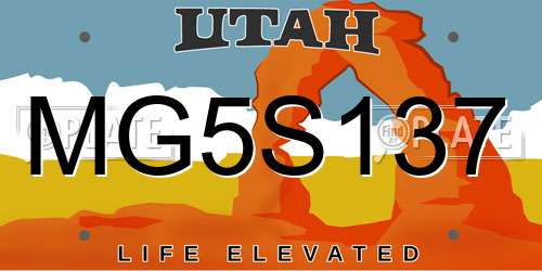 MG5S137 Utah License Plate