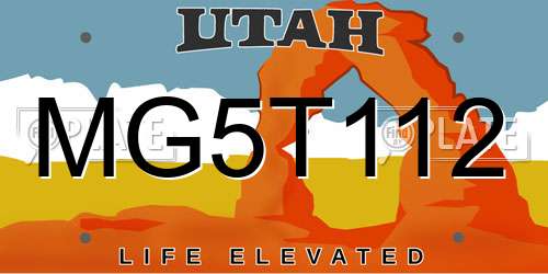 MG5T112 Utah License Plate