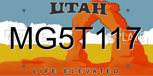 MG5T117 Utah License Plate
