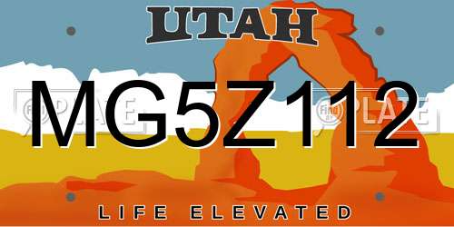 MG5Z112 Utah License Plate