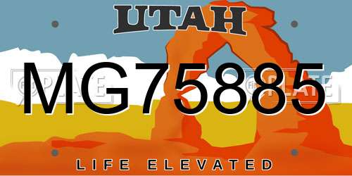 MG75885 Utah License Plate