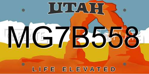 MG7B558 Utah License Plate