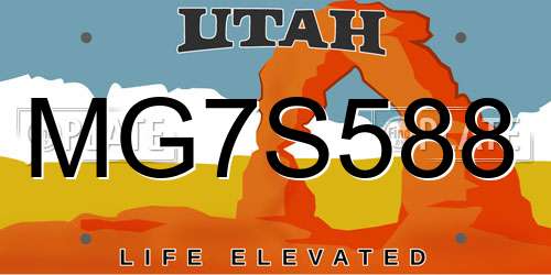 MG7S588 Utah License Plate
