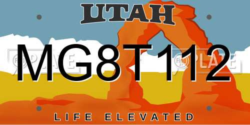 MG8T112 Utah License Plate