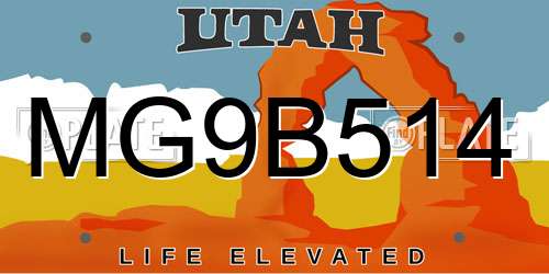 MG9B514 Utah License Plate