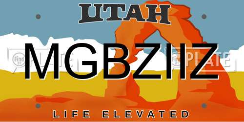 MGBZIIZ Utah License Plate