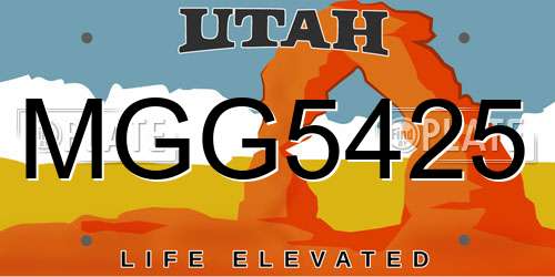 MGG5425 Utah License Plate
