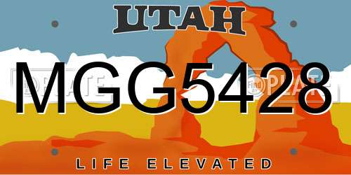 MGG5428 Utah License Plate