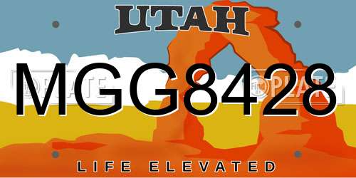 MGG8428 Utah License Plate