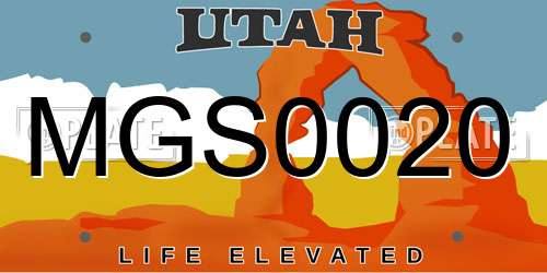 MGS0020 Utah License Plate