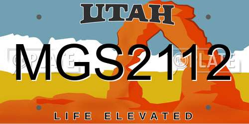 MGS2112 Utah License Plate