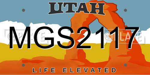 MGS2117 Utah License Plate