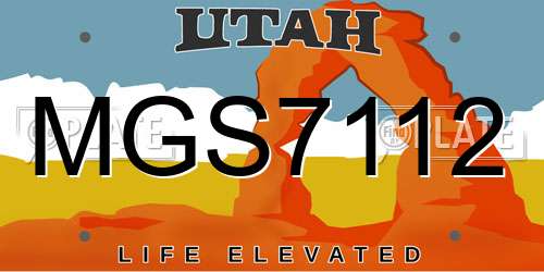 MGS7112 Utah License Plate