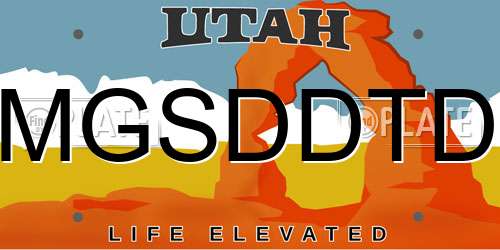 MGSDDTD Utah License Plate