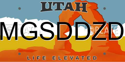 MGSDDZD Utah License Plate