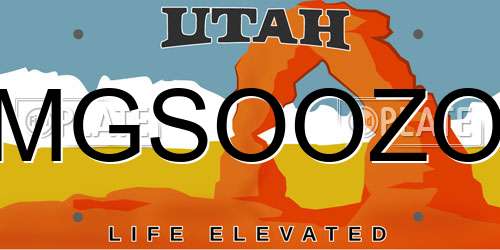 MGSOOZO Utah License Plate