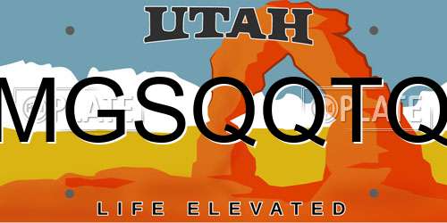 MGSQQTQ Utah License Plate