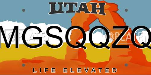 MGSQQZQ Utah License Plate