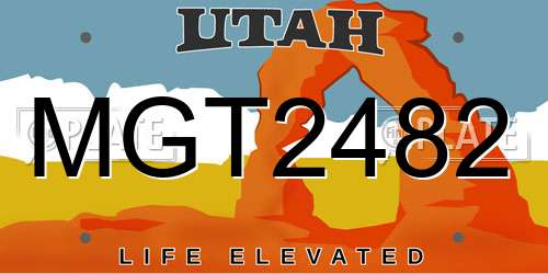 MGT2482 Utah License Plate