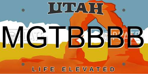 MGTBBBB Utah License Plate