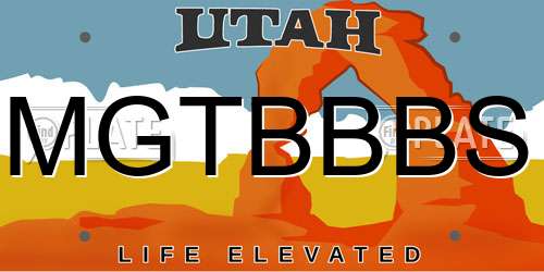 MGTBBBS Utah License Plate