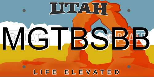 MGTBSBB Utah License Plate