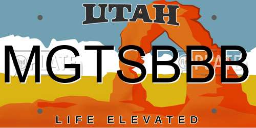 MGTSBBB Utah License Plate