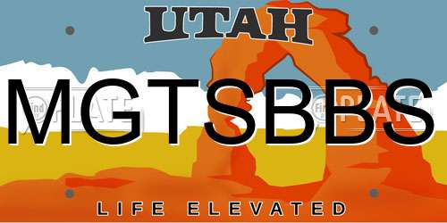 MGTSBBS Utah License Plate