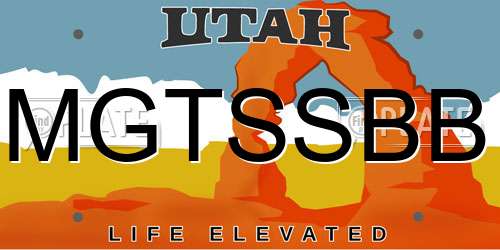 MGTSSBB Utah License Plate