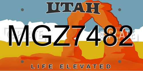 MGZ7482 Utah License Plate