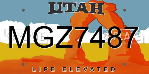 MGZ7487 Utah License Plate