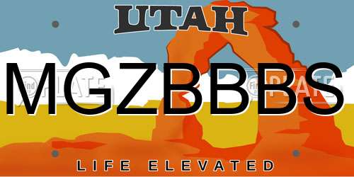 MGZBBBS Utah License Plate