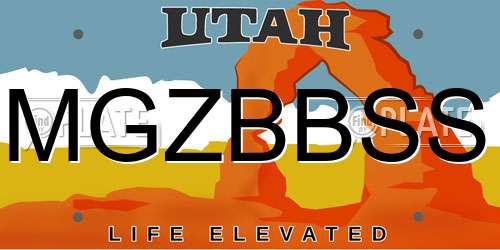 MGZBBSS Utah License Plate