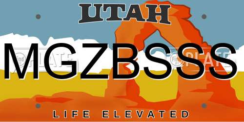 MGZBSSS Utah License Plate