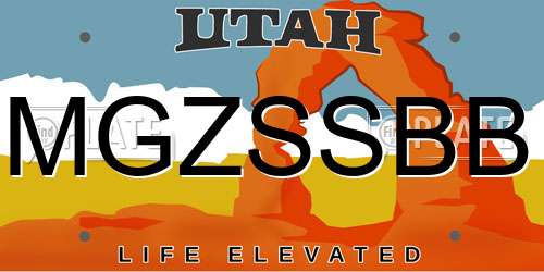 MGZSSBB Utah License Plate