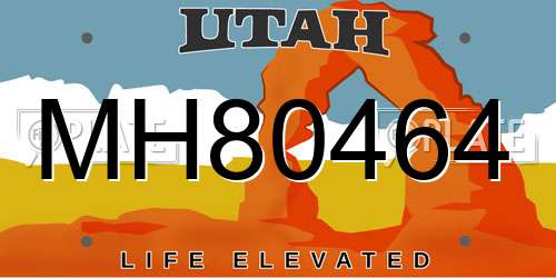MH80464 Utah License Plate