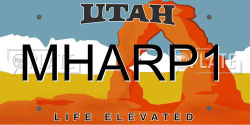 MHARP1 Utah License Plate