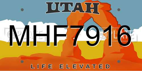 MHF7916 Utah License Plate