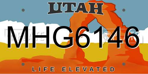 MHG6146 Utah License Plate