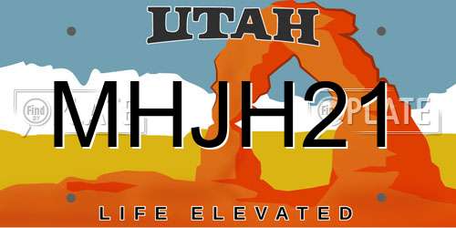 MHJH21 Utah License Plate