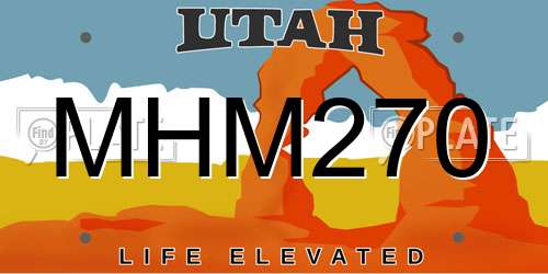 MHM270 Utah License Plate