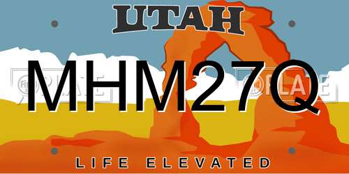 MHM27Q Utah License Plate