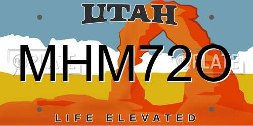 MHM72O Utah License Plate
