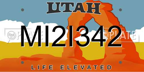 MI2I342 Utah License Plate