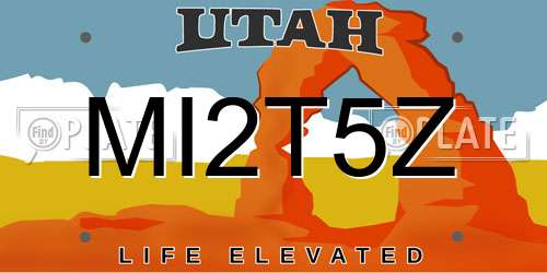 MI2T5Z Utah License Plate