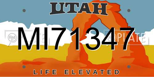 MI71347 Utah License Plate