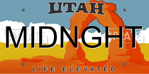 MIDNGHT Utah License Plate