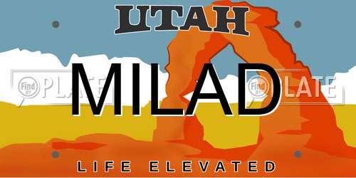 MILAD Utah License Plate