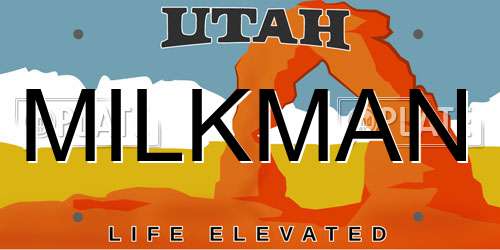MILKMAN Utah License Plate
